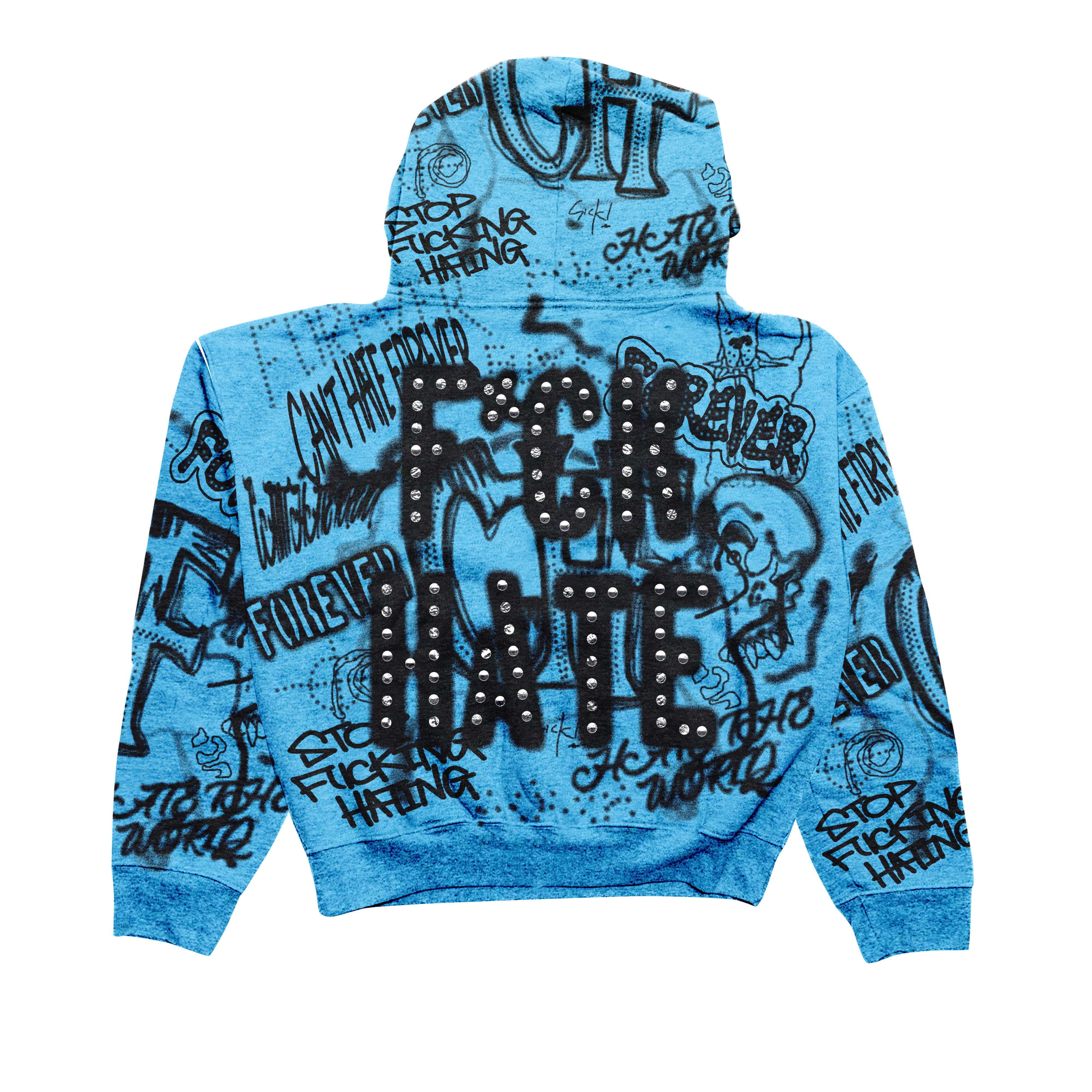 Blue Graffiti Hoodie