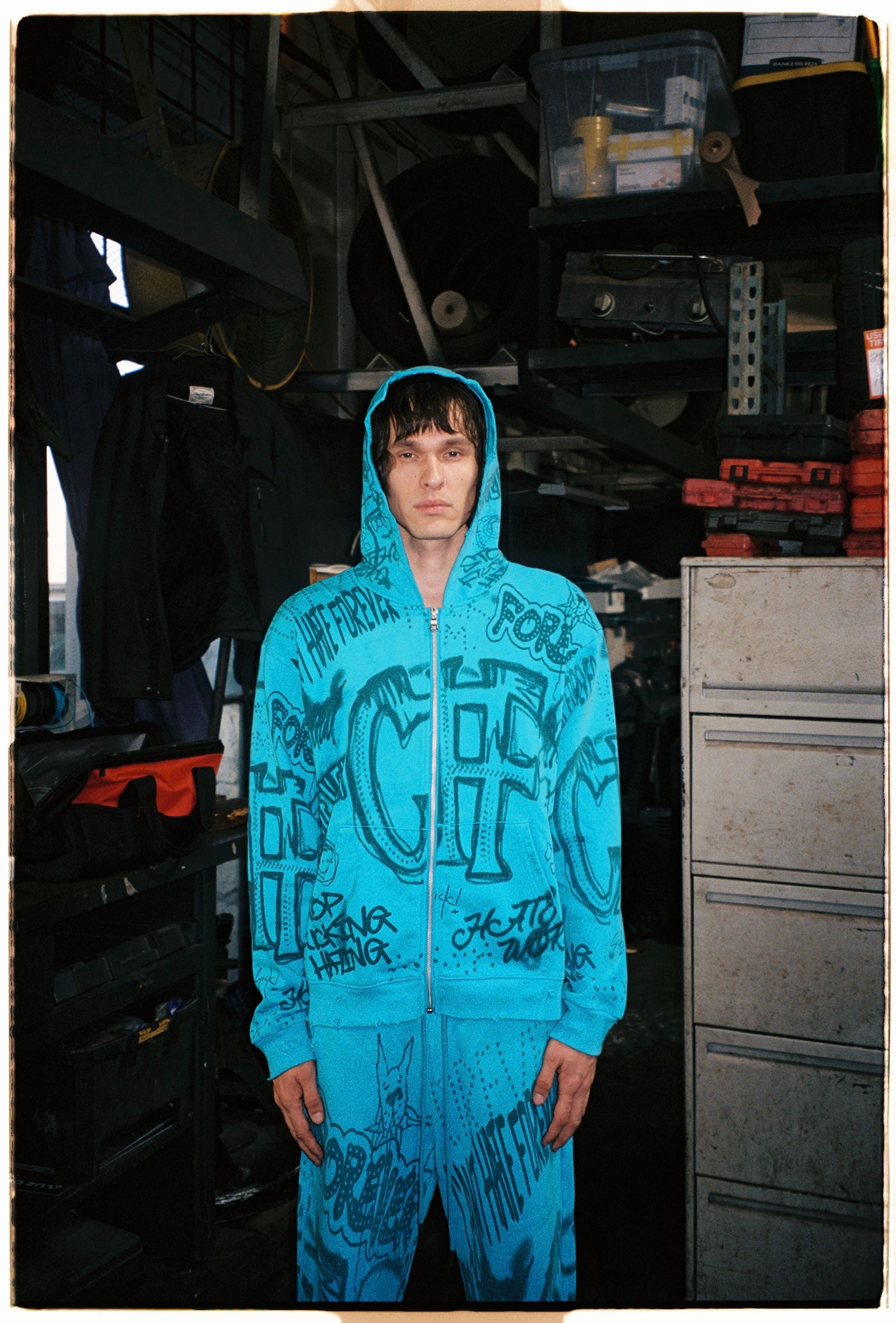 Blue Graffiti Hoodie